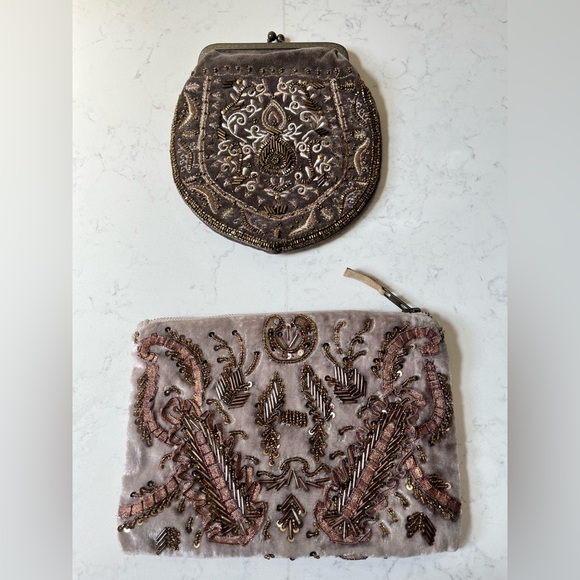 Velvet Beaded Clutch Bags - Picture 1 of 4